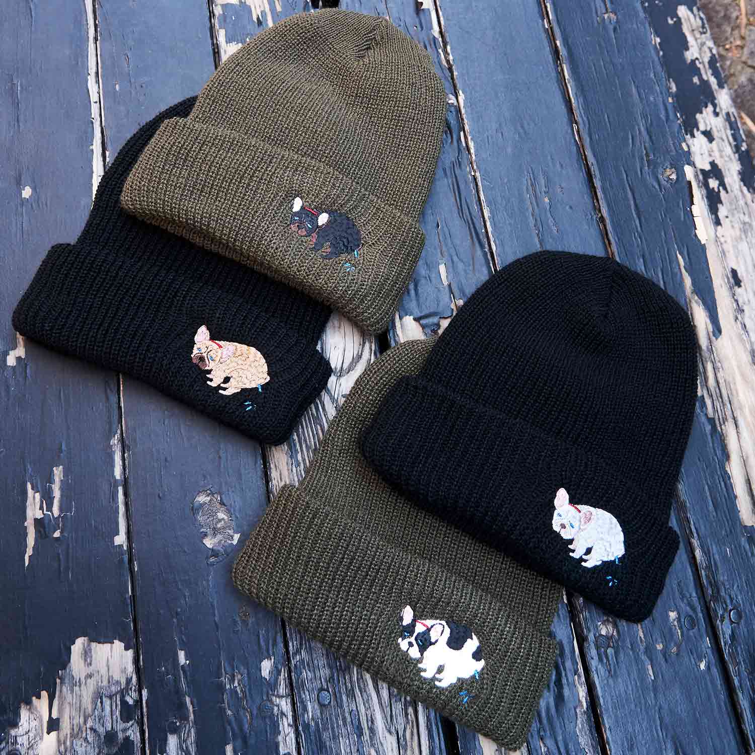 F/B POOPING KNIT CAP【FRENCH BULLDOG LIFE × PEGION】