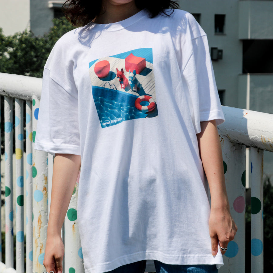 Block FB Swimmer Tshirt -White【夏のTシャツ祭り】