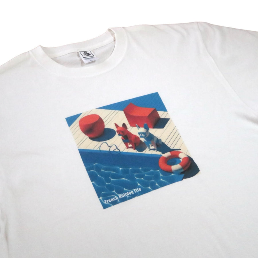 Block FB Swimmer Tshirt -White【夏のTシャツ祭り】